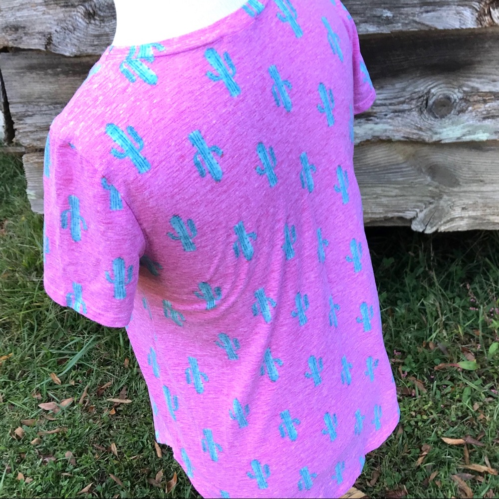 VIAMOR PINK CACTUS ROUND NECK T-SHIRT SHORT SLEEVE - Picture 3 of 10